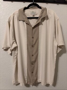 Island Shores Washable Silk Men’s Short Sleeve Button-Down Shirt
